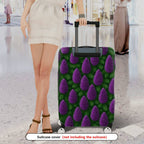 1-Piece Purple Pine Cone Evergreen Holiday Festive Seasonal  Suitcase Luggage Cover, Stretch Protective Sleeve