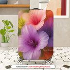 1-Piece Colorful Floral Nature Artistic Vibrant Hibiscus  Suitcase Luggage Cover, Stretch Protective Sleeve