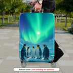 1-Piece Aurora Penguin Ice Landscape Glacier Winter  Suitcase Luggage Cover, Stretch Protective Sleeve