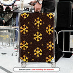 1-Piece Gold Snowflake Pattern Dark Brown Glitter Festive Holiday  Suitcase Luggage Cover, Stretch Protective Sleeve