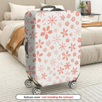 1-Piece Pink Floral Flower Blossom Daisy Spring Holiday  Suitcase Luggage Cover, Stretch Protective Sleeve
