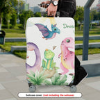 1-Piece Colorful Dinosaur Plant Animal Cute  Suitcase Luggage Cover, Stretch Protective Sleeve