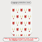 1-Piece Holiday Reindeer Bow Festive Cheerful Joyful  Suitcase Luggage Cover, Stretch Protective Sleeve