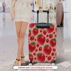 1-Piece Strawberry Red Fruit Fresh Pattern Cute Travel  Suitcase Luggage Cover, Stretch Protective Sleeve
