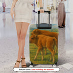 1-Piece Bison Calves Prairie Landscape Nature Wildlife Artistic  Suitcase Luggage Cover, Stretch Protective Sleeve