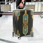 1-Piece Geometric Vintage Abstract Art Deco Pattern  Suitcase Luggage Cover, Stretch Protective Sleeve