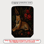 1-Piece Animal Floral Pattern Leopard Rose Leaf Art  Suitcase Luggage Cover, Stretch Protective Sleeve