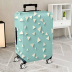 1-Piece Light Blue Geometric Triangle Pattern Travel  Suitcase Luggage Cover, Stretch Protective Sleeve