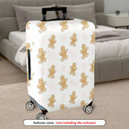 1-Piece Gingerbread Candy Christmas Holiday Festive  Suitcase Luggage Cover, Stretch Protective Sleeve