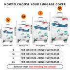 1-Piece Airplane Cloud Stripe Travel Luggage  Suitcase Luggage Cover, Stretch Protective Sleeve