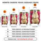 1-Piece Cute Polar Bear Floral Nature Garden Wildlife  Suitcase Luggage Cover, Stretch Protective Sleeve