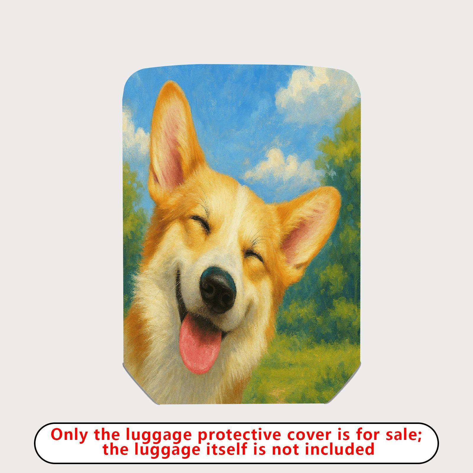 1-Piece Dog Painting Art Cute Smiling Nature Colorful  Suitcase Luggage Cover, Stretch Protective Sleeve