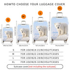 1-Piece Cute Polar Bear Snow Winter Nature Animal White  Suitcase Luggage Cover, Stretch Protective Sleeve