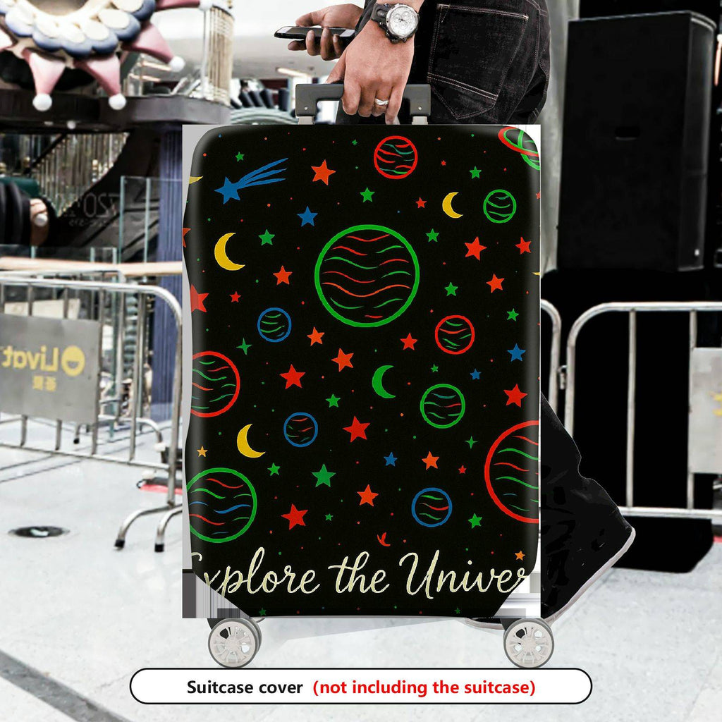1-Piece Cosmic Planet Star Moon Galaxy Space  Suitcase Luggage Cover, Stretch Protective Sleeve