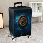 1-Piece Cosmic Time Galaxy Clock Universe Starry Night  Suitcase Luggage Cover, Stretch Protective Sleeve