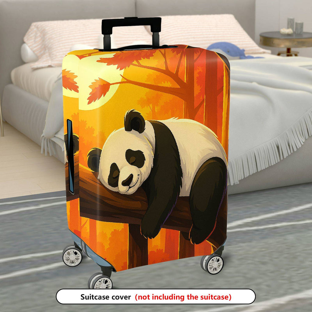 1-Piece Cute  Panda Tree Autumn Nature Luggage  Suitcase Luggage Cover, Stretch Protective Sleeve