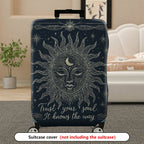 1-Piece Sun Moon Starry Spiritual Mystical Cosmic  Suitcase Luggage Cover, Stretch Protective Sleeve