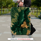 1-Piece Abstract Splatter Green Brown Artistic Dynamic  Suitcase Luggage Cover, Stretch Protective Sleeve