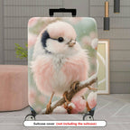 1-Piece Cute Bird Pink Floral Spring Winter Nature  Suitcase Luggage Cover, Stretch Protective Sleeve
