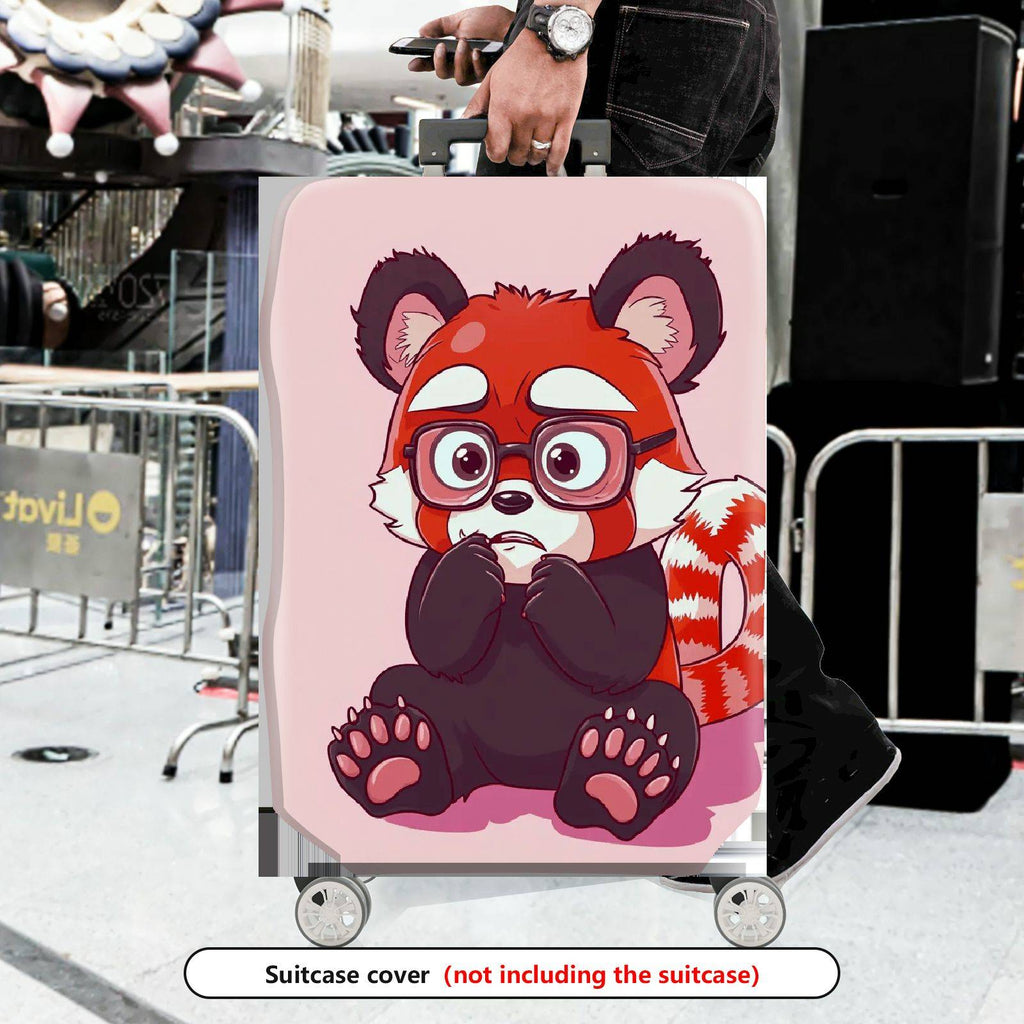 1-Piece Cute  Red Panda Animal Pink  Suitcase Luggage Cover, Stretch Protective Sleeve