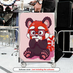 1-Piece Cute  Red Panda Animal Pink  Suitcase Luggage Cover, Stretch Protective Sleeve