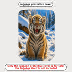 1-Piece Cute Tiger Snow Forest Winter Fun  Suitcase Luggage Cover, Stretch Protective Sleeve
