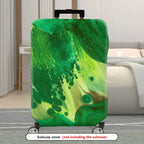1-Piece Abstract Green Artistic Fluid Pattern Colorful  Suitcase Luggage Cover, Stretch Protective Sleeve