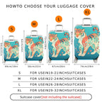 1-Piece Tiger Floral Artistic Colorful Eye-catching Unique  Suitcase Luggage Cover, Stretch Protective Sleeve