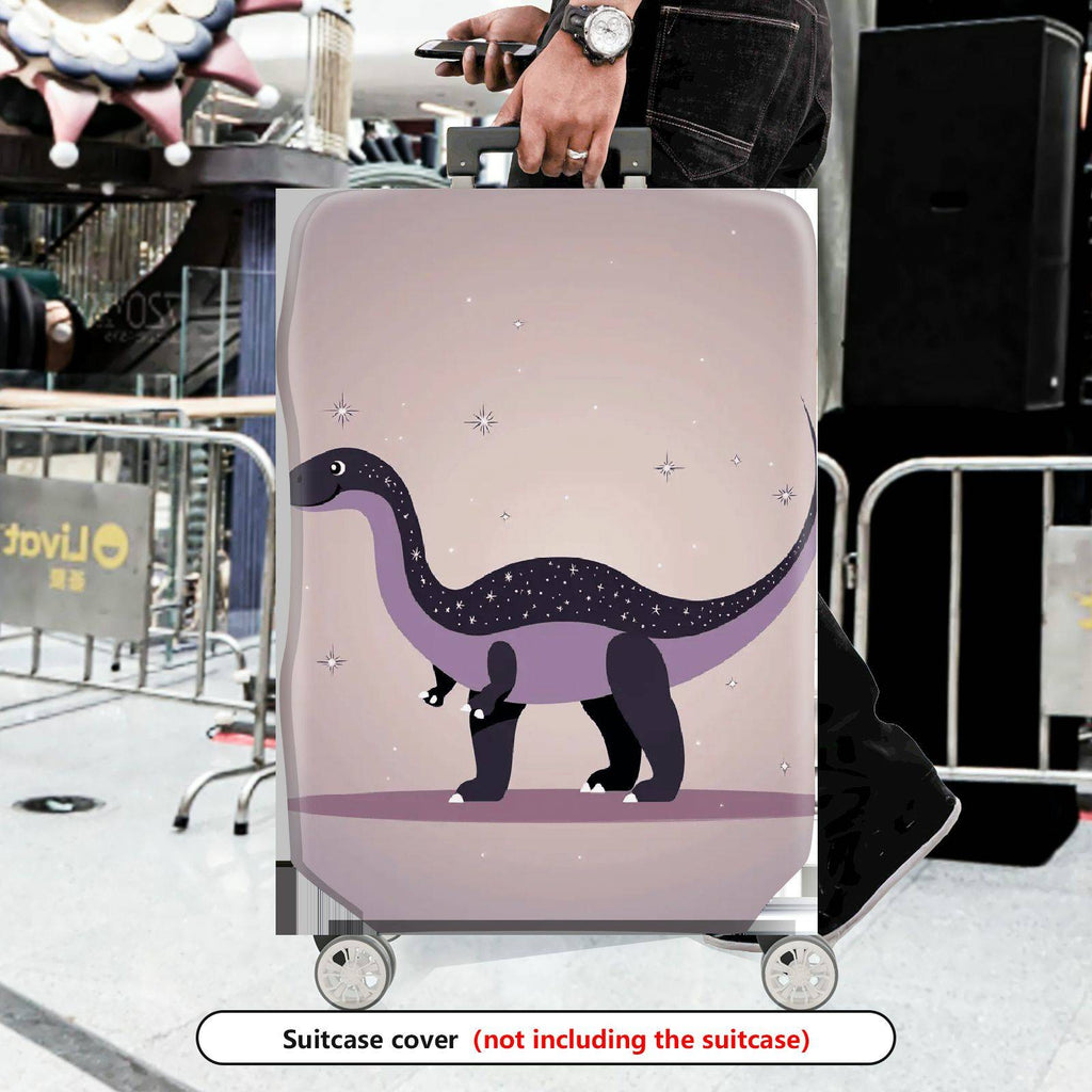 1-Piece Dinosaur Starry Gray Purple Galaxy Magic Cosmic  Suitcase Luggage Cover, Stretch Protective Sleeve
