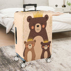 1-Piece Cute Bear Family Crown  Animal Travel  Suitcase Luggage Cover, Stretch Protective Sleeve