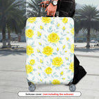 1-Piece Yellow Rose Floral Pattern Elegant Stylish Bright Cheerful  Suitcase Luggage Cover, Stretch Protective Sleeve