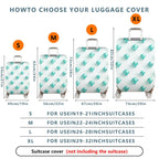 1-Piece Diamond Geometric Pattern Turquoise Blue White Chic  Suitcase Luggage Cover, Stretch Protective Sleeve