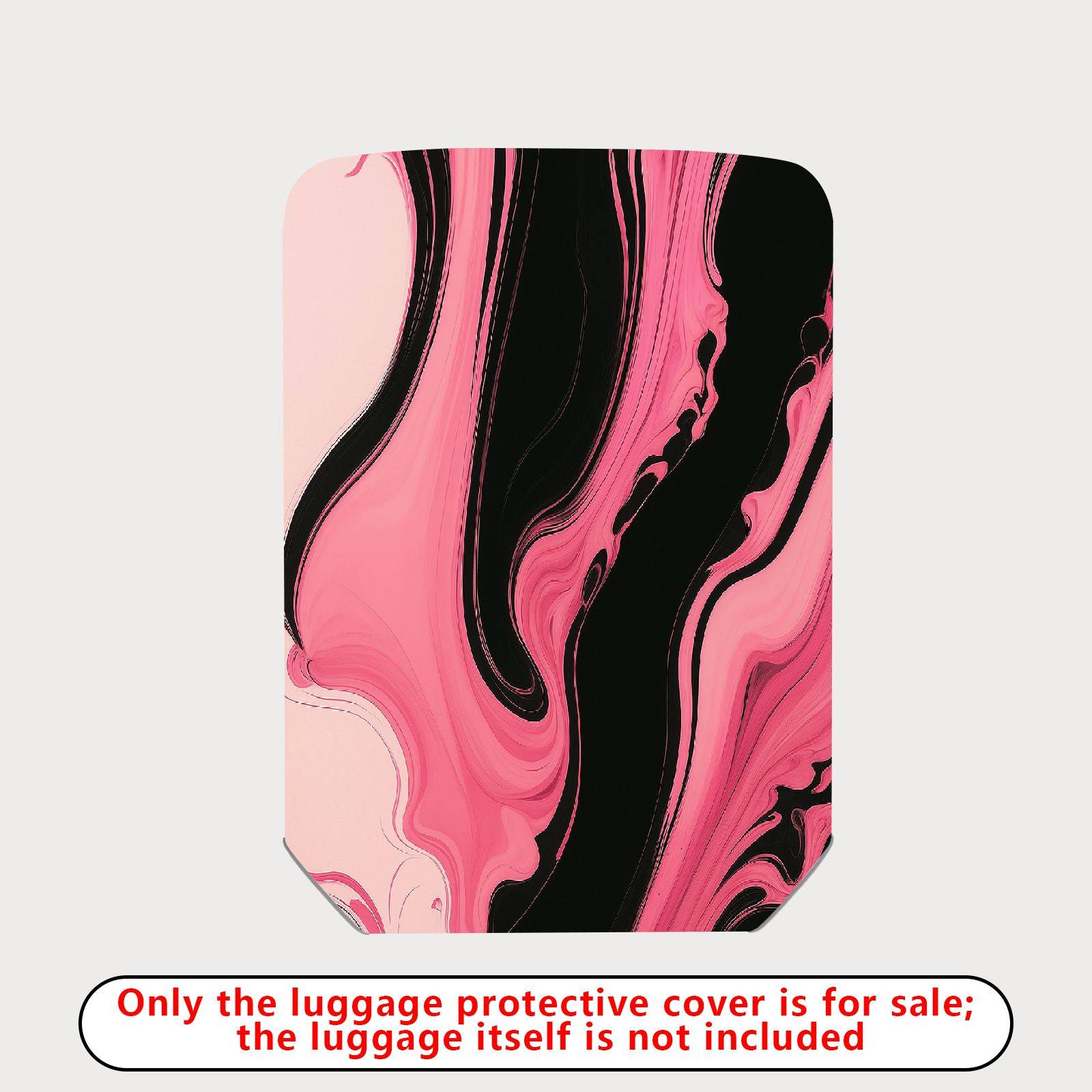 1-Piece Pink Black Abstract Fluid Artistic Modern Stylish  Suitcase Luggage Cover, Stretch Protective Sleeve