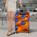1-Piece Abstract Bubble Orange Blue Modern Artistic Colorful  Suitcase Luggage Cover, Stretch Protective Sleeve