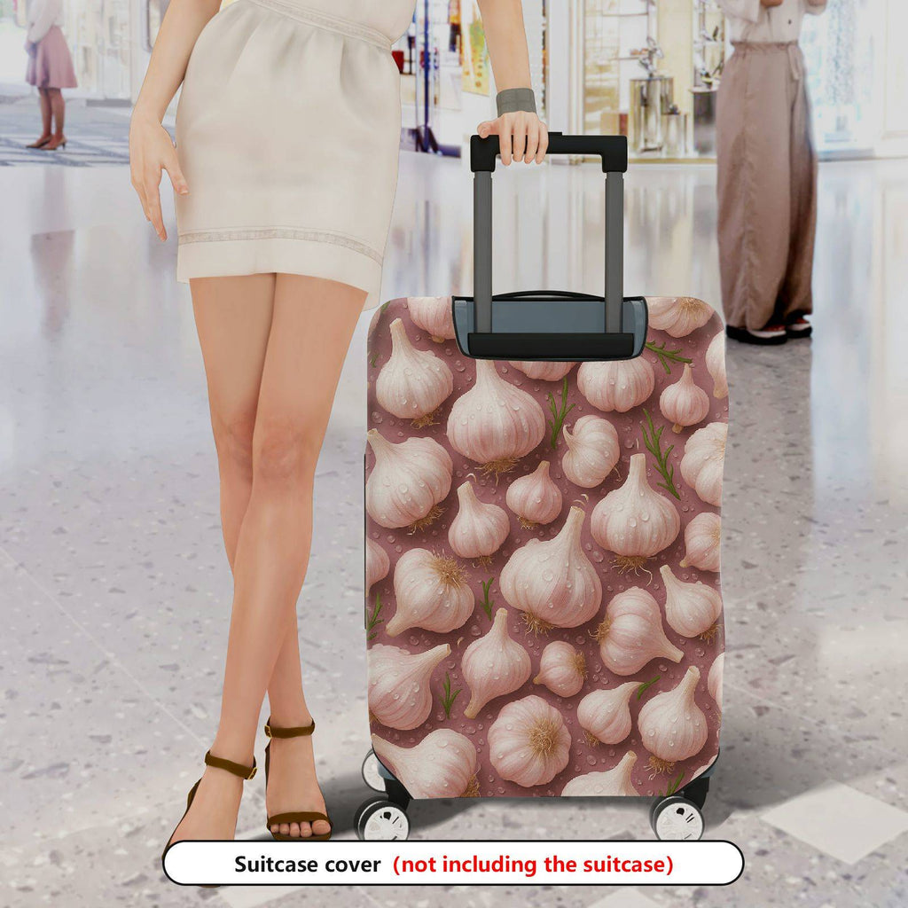 1-Piece Garlic Artistic Cute Unique Stylish Fun  Suitcase Luggage Cover, Stretch Protective Sleeve