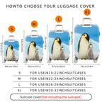 1-Piece Penguin Family Arctic Nature Wildlife Cute Travel  Suitcase Luggage Cover, Stretch Protective Sleeve
