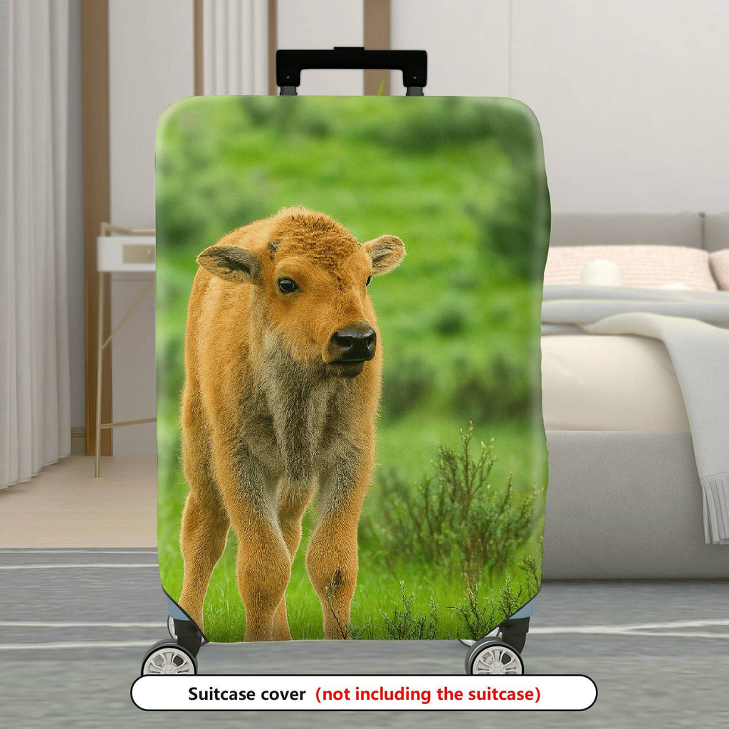 1-Piece Animal Grass Scenery Nature Green  Suitcase Luggage Cover, Stretch Protective Sleeve