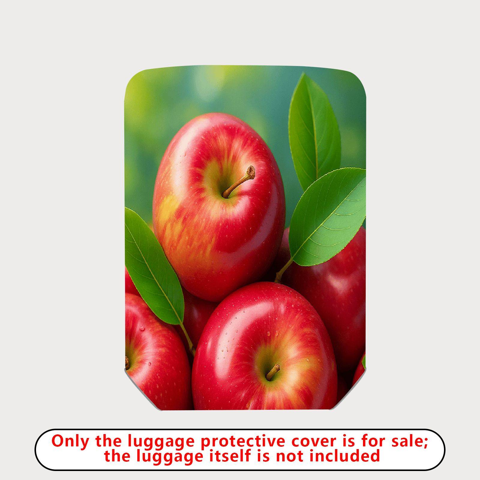1-Piece Apple Leaf Fresh Nature Art Fruit Green  Suitcase Luggage Cover, Stretch Protective Sleeve