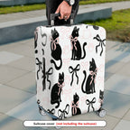 1-Piece Black Cat Bow Knot Paw Ribbon Cute  Suitcase Luggage Cover, Stretch Protective Sleeve