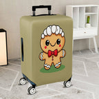1-Piece Cute  Gingerbread Christmas Holiday Fun Festive  Suitcase Luggage Cover, Stretch Protective Sleeve