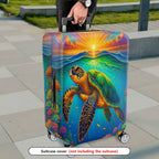 1-Piece Ocean Turtle Sunrise Floral Nature Travel  Suitcase Luggage Cover, Stretch Protective Sleeve