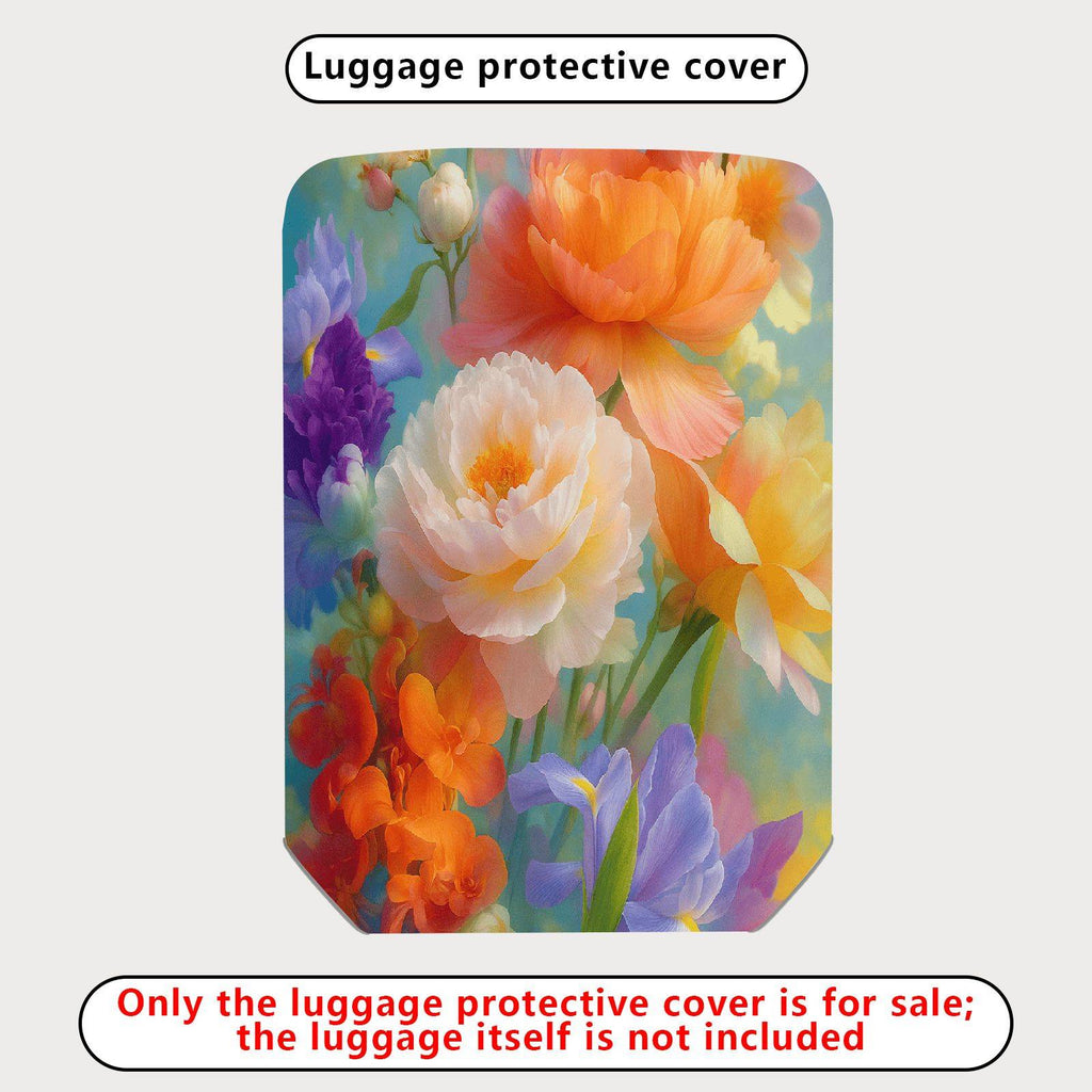 1-Piece Floral Colorful Artistic Bloom Garden Flower  Suitcase Luggage Cover, Stretch Protective Sleeve