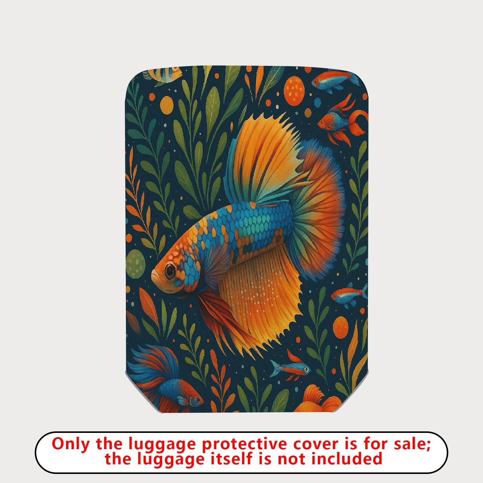 1-Piece Artistic Colorful Fish Nature Abstract Betta Design  Suitcase Luggage Cover, Stretch Protective Sleeve
