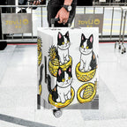 1-Piece Cat Pineapple Cute Fun Whimsical  Suitcase Luggage Cover, Stretch Protective Sleeve