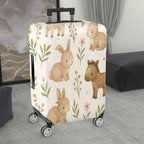 1-Piece Cute Bunny Horse Floral Leaf Pastoral Animal  Suitcase Luggage Cover, Stretch Protective Sleeve