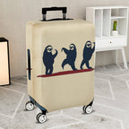 1-Piece Sloth Dance Pattern Fun Cute Animal  Art Beige  Suitcase Luggage Cover, Stretch Protective Sleeve