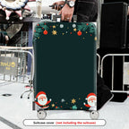 1-Piece Christmas Santa Claus Holiday Festive Joyful  Suitcase Luggage Cover, Stretch Protective Sleeve