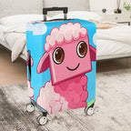 1-Piece Cute  Pink Sheep Fun Whimsical Playful  Suitcase Luggage Cover, Stretch Protective Sleeve