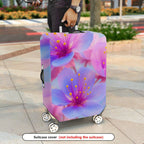 1-Piece Cherry Blossom Floral Pink Purple Yellow  Suitcase Luggage Cover, Stretch Protective Sleeve
