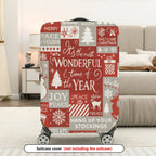1-Piece Christmas Holiday Winter Snowflake Tree Reindeer  Suitcase Luggage Cover, Stretch Protective Sleeve